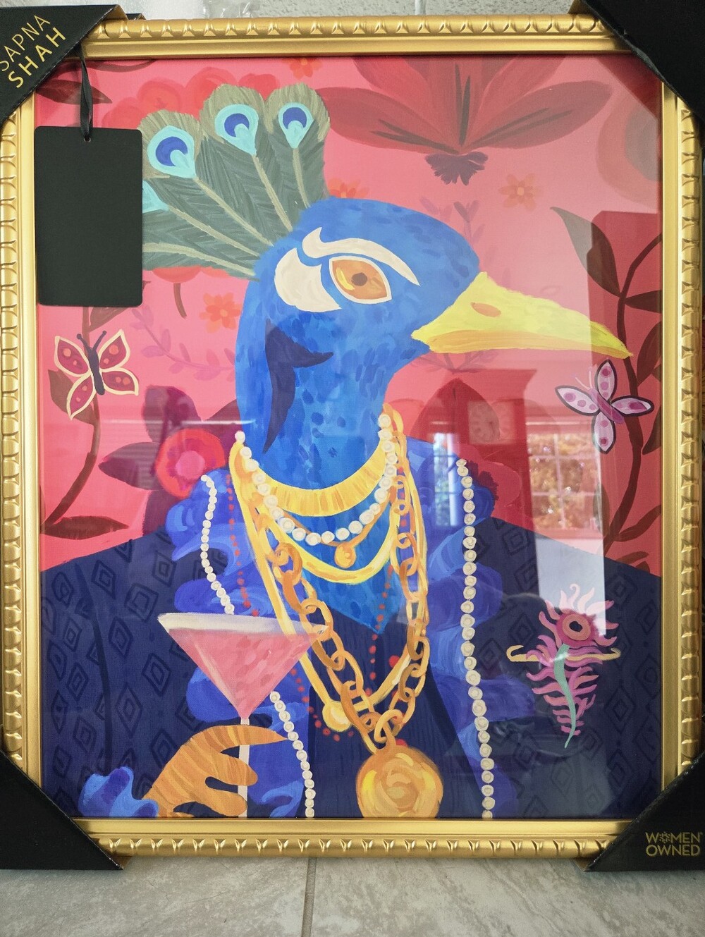 NEW Sapna Shah 20 X 24 Bird Wall Art